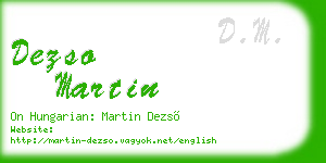 dezso martin business card