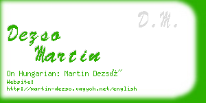 dezso martin business card